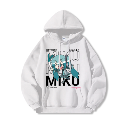 初音未來新款 親子情侶男女連帽衛衣