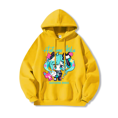 初音未來新款 親子情侶男女連帽衛衣