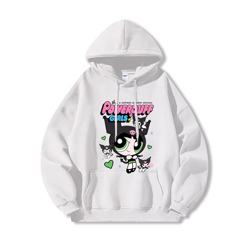 三麗鷗X飛天小女警新款 親子情侶男女連帽衛衣