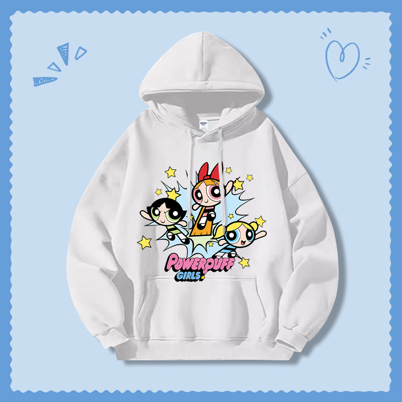 飛天小女警新款 親子情侶男女連帽衛衣