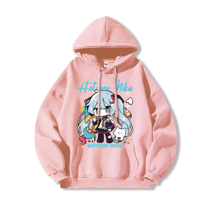 初音未來新款 親子情侶男女連帽衛衣