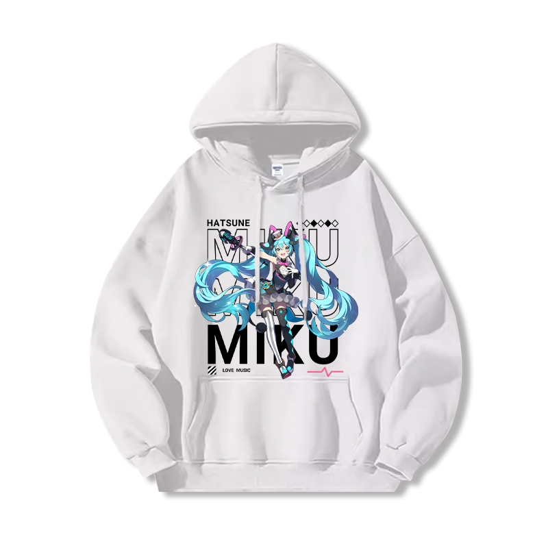 初音未來新款 親子情侶男女連帽衛衣