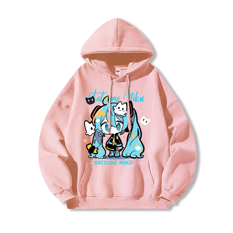 初音未來新款 親子情侶男女連帽衛衣