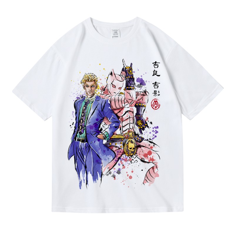 jojo的奇妙冒險吉良吉影台詞殺手皇后周邊 印花短袖T恤