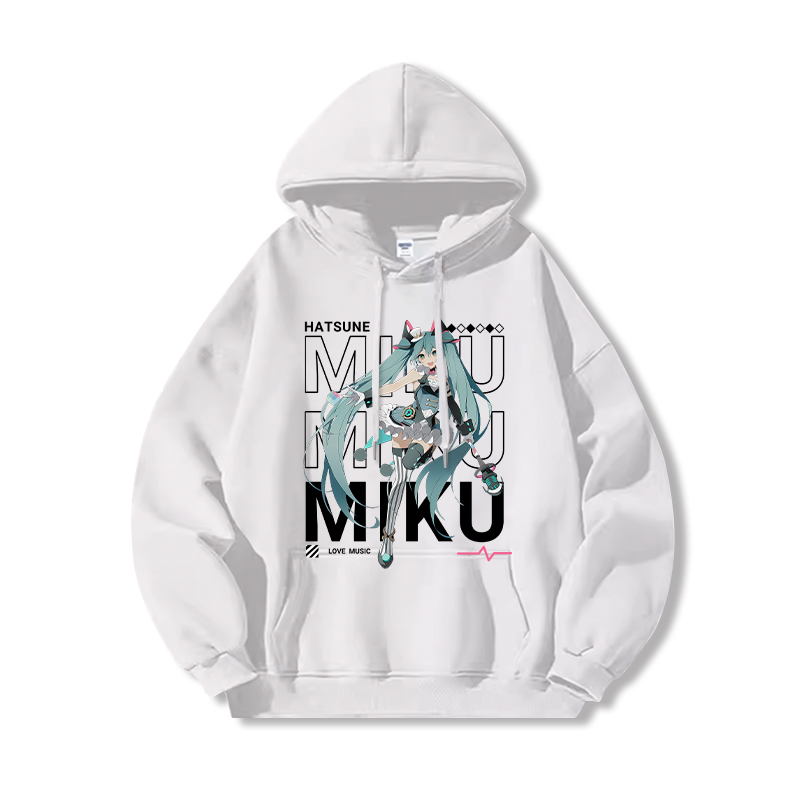初音未來新款 親子情侶男女連帽衛衣