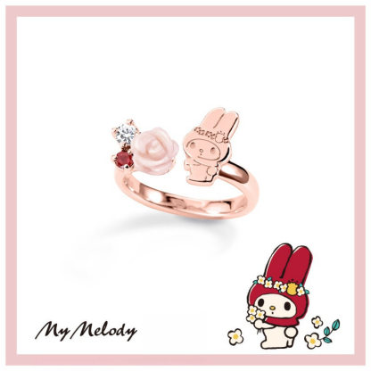 三麗鷗 My Melody 美樂蒂 草莓晶鑽玫瑰金系列配飾