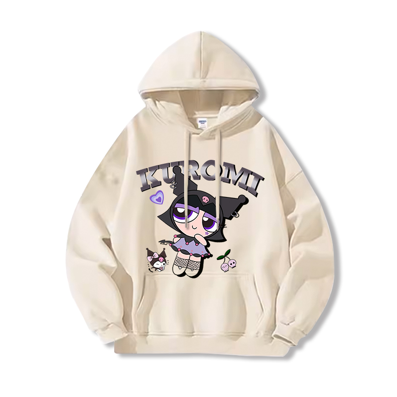 三麗鷗X飛天小女警新款 親子情侶男女連帽衛衣