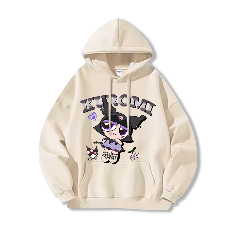 三麗鷗X飛天小女警新款 親子情侶男女連帽衛衣