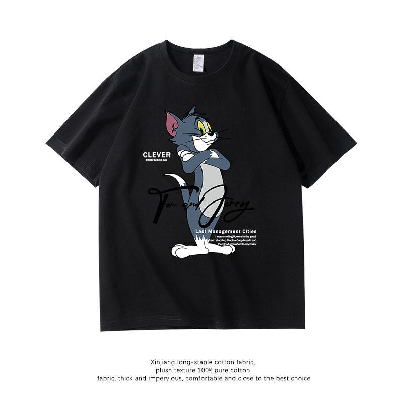 貓和老鼠 2026親子情侶男女同款 印花短袖T恤