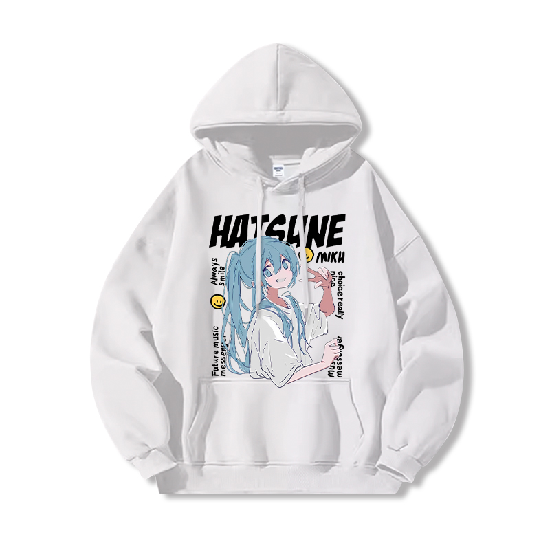 初音未來新款 親子情侶男女連帽衛衣