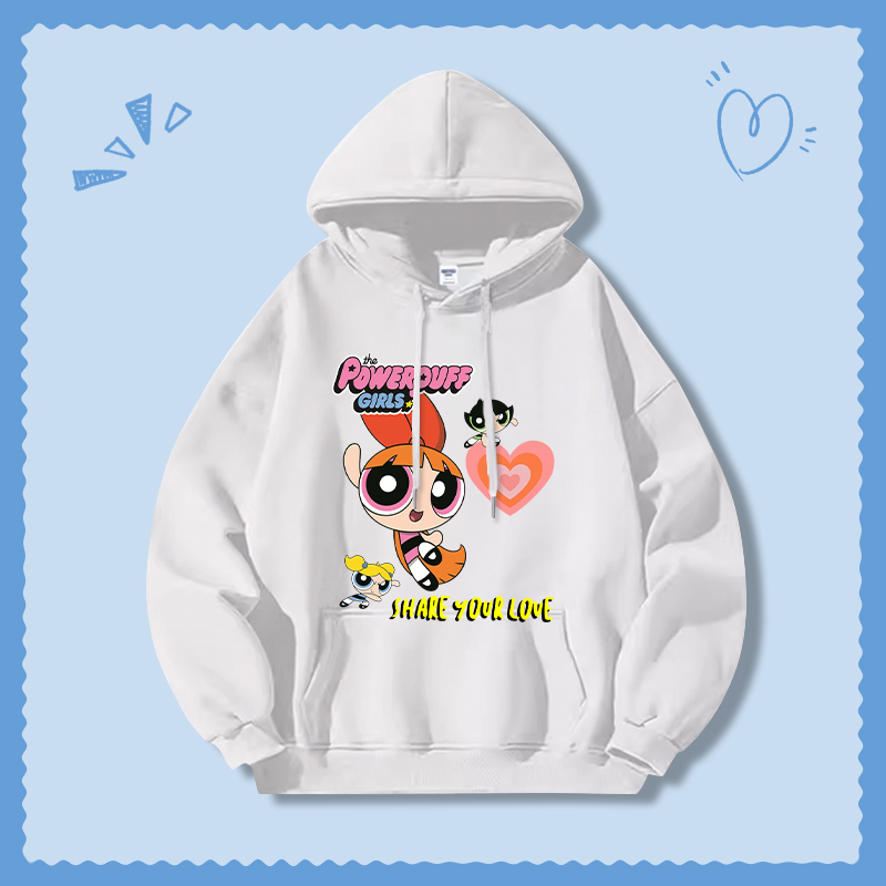 飛天小女警新款 親子情侶男女連帽衛衣