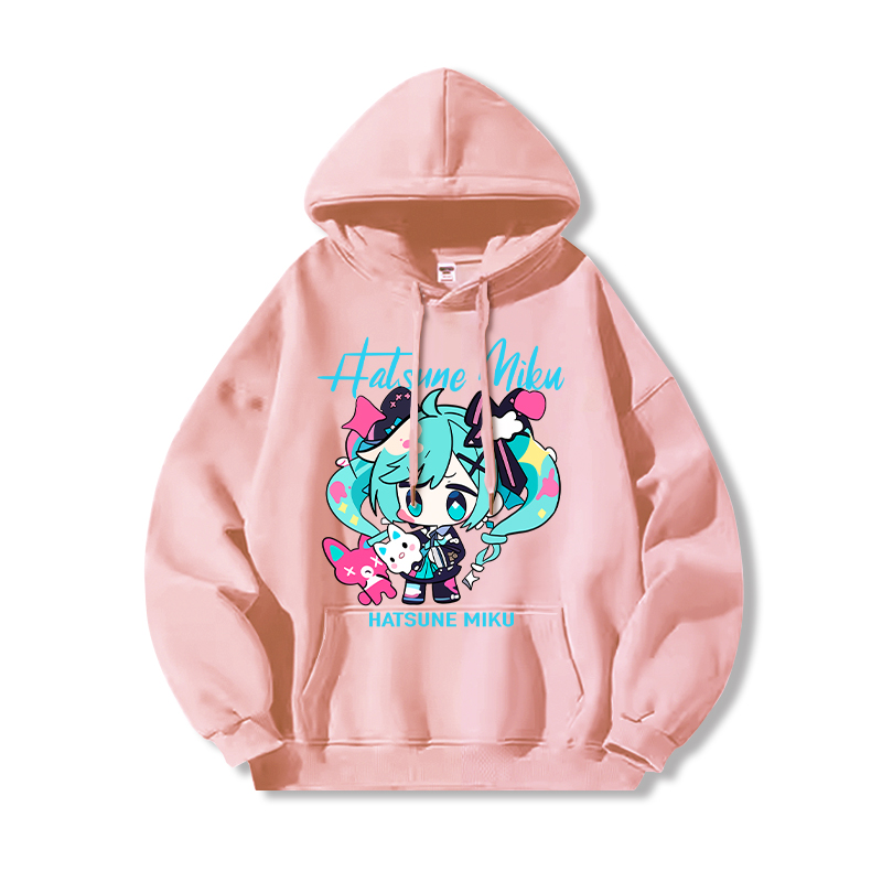 初音未來新款 親子情侶男女連帽衛衣
