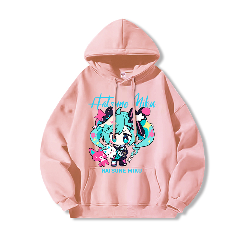 初音未來新款 親子情侶男女連帽衛衣