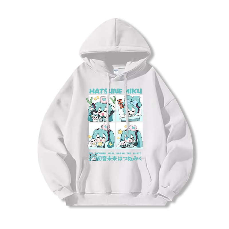 初音未來新款 親子情侶男女連帽衛衣