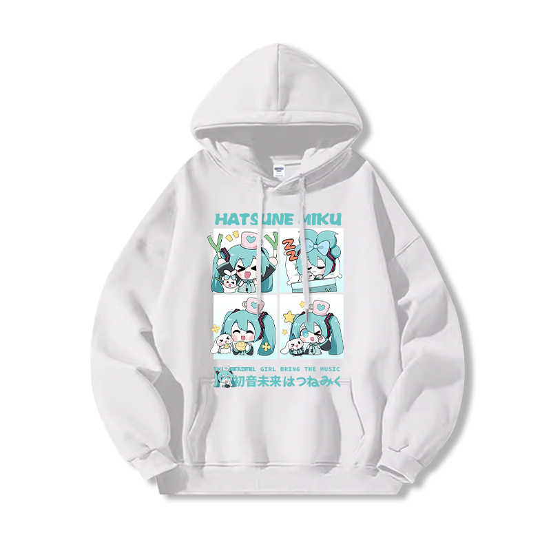 初音未來新款 親子情侶男女連帽衛衣