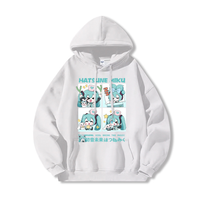 初音未來新款 親子情侶男女連帽衛衣