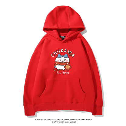 新年chiikawa 2026秋冬新款親子情侶裝 圓領長袖/連帽衛衣