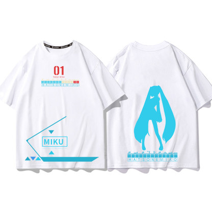 初音未來 2026親子情侶男女同款 印花短袖T恤