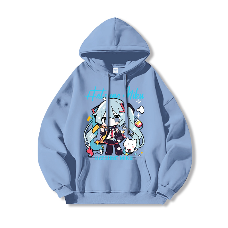 初音未來新款 親子情侶男女連帽衛衣