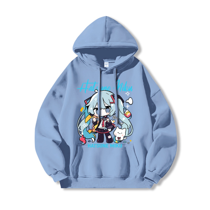 初音未來新款 親子情侶男女連帽衛衣