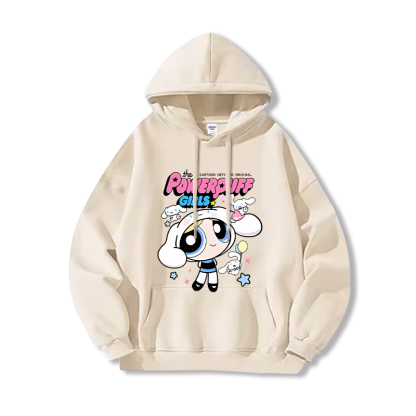 三麗鷗X飛天小女警新款 親子情侶男女連帽衛衣