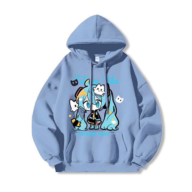 初音未來新款 親子情侶男女連帽衛衣