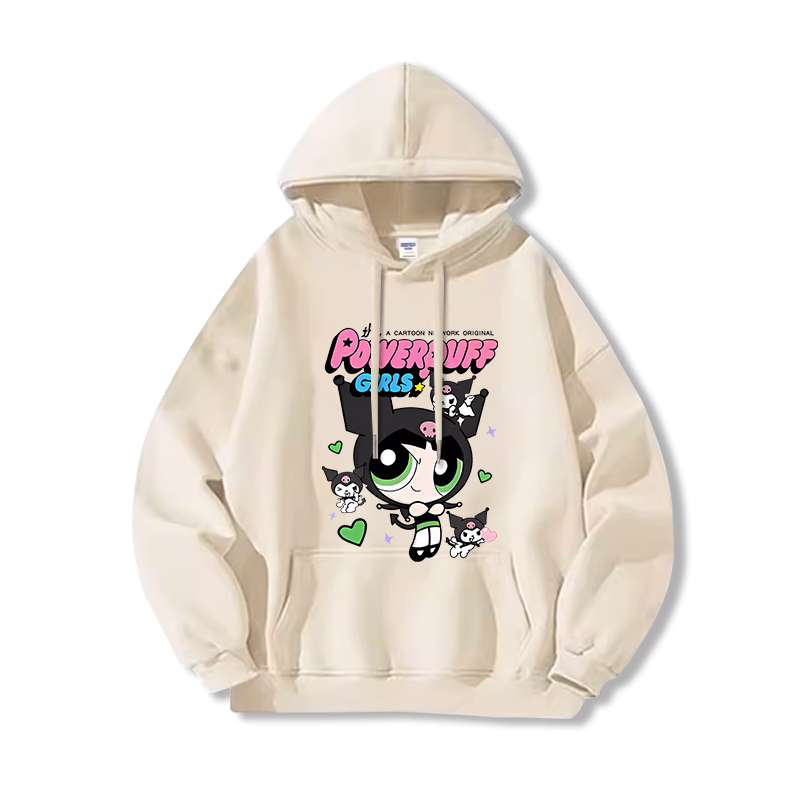 三麗鷗X飛天小女警新款 親子情侶男女連帽衛衣