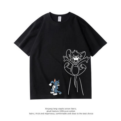 貓和老鼠 2026親子情侶男女同款 印花短袖T恤