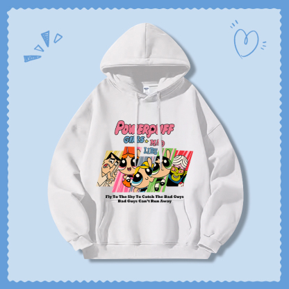 飛天小女警新款 親子情侶男女連帽衛衣