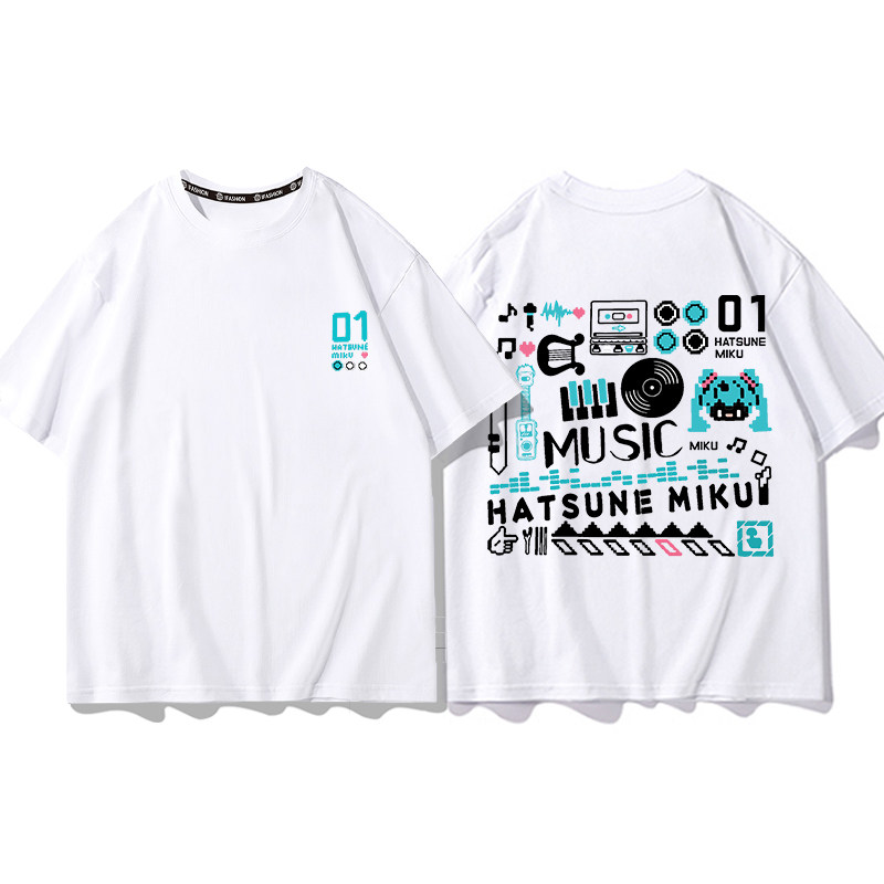 初音未來 2026親子情侶男女同款 印花短袖T恤