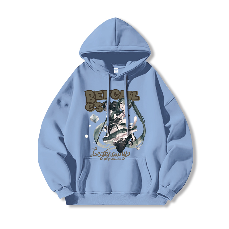 初音未來新款 親子情侶男女連帽衛衣