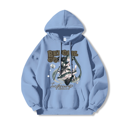 初音未來新款 親子情侶男女連帽衛衣