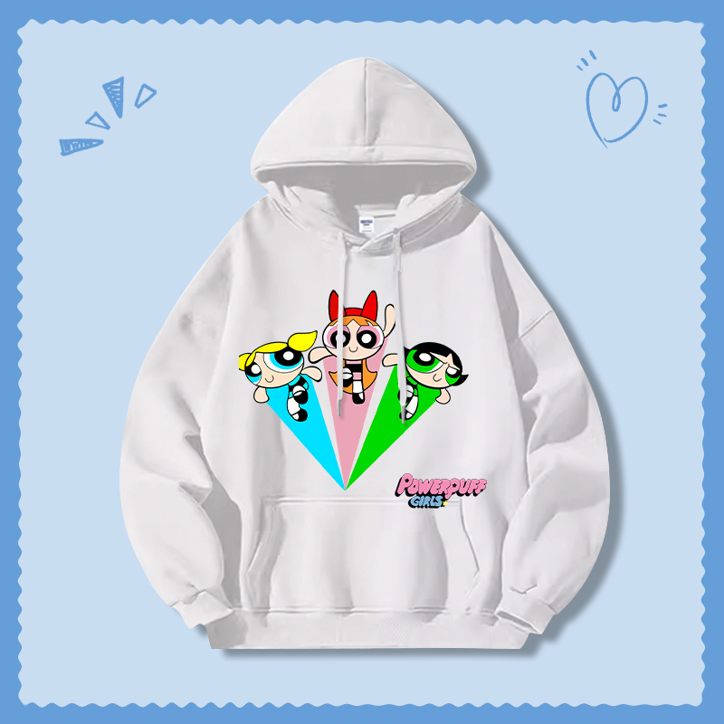 飛天小女警新款 親子情侶男女連帽衛衣