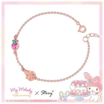 三麗鷗 My Melody 美樂蒂 草莓晶鑽玫瑰金系列配飾
