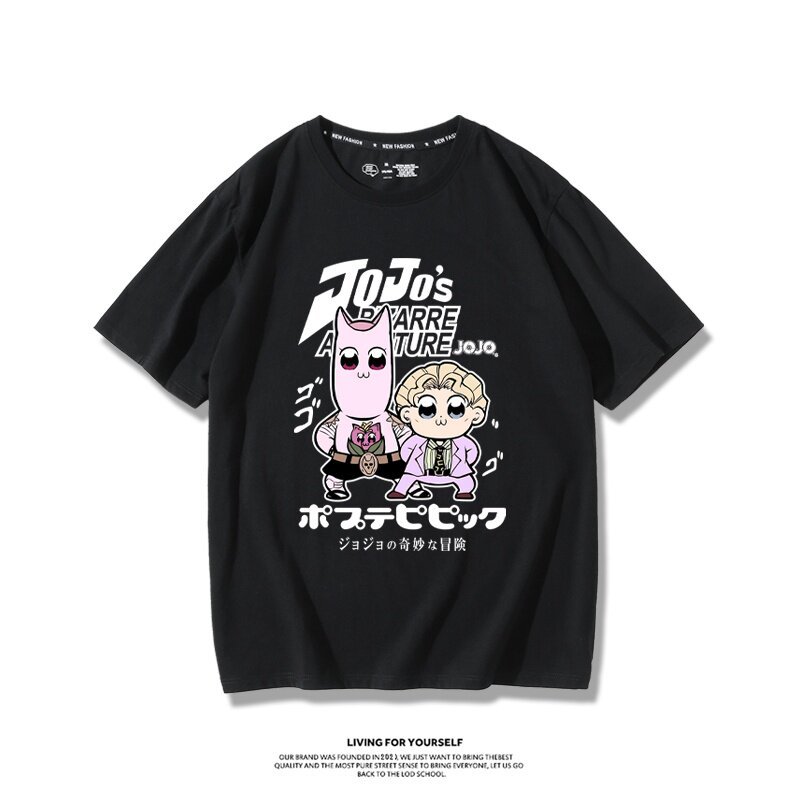 jojo的奇妙冒險吉良吉影聯動pop子和pipi美周邊 印花短袖T恤