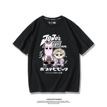 jojo的奇妙冒險吉良吉影聯動pop子和pipi美周邊 印花短袖T恤
