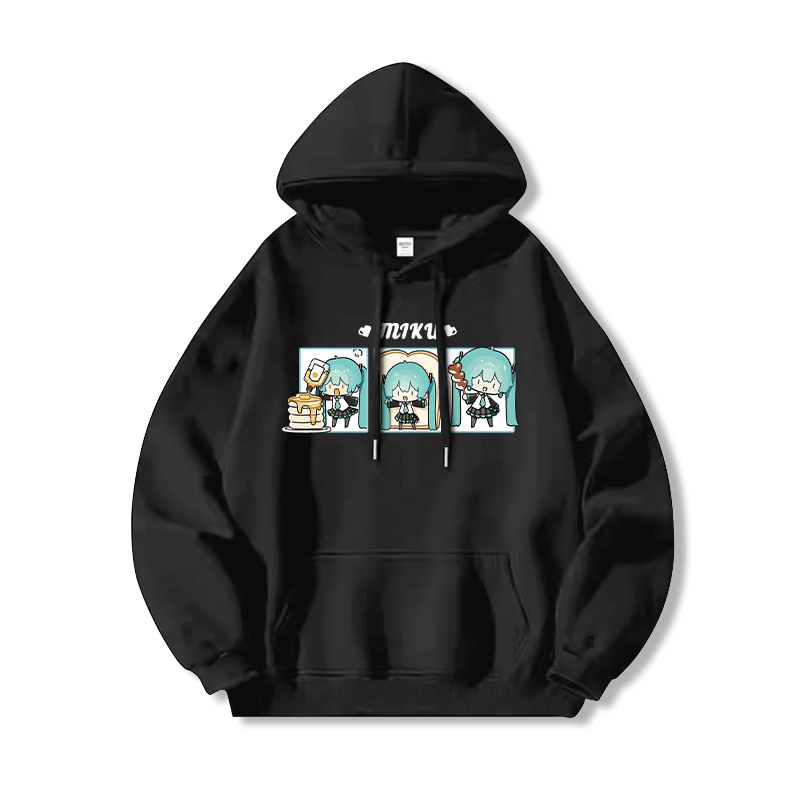 初音未來新款 親子情侶男女連帽衛衣