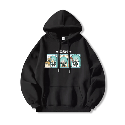 初音未來新款 親子情侶男女連帽衛衣