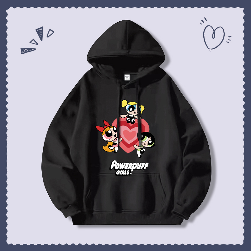 飛天小女警新款 親子情侶男女連帽衛衣