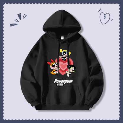 飛天小女警新款 親子情侶男女連帽衛衣