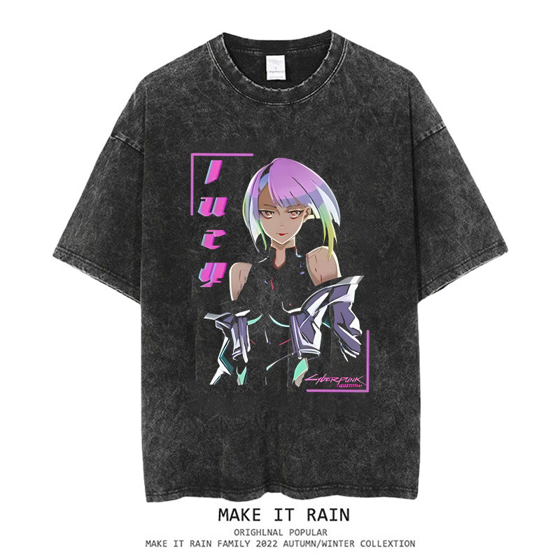 電馭叛客水洗做舊 2026親子情侶男女同款 印花水洗短袖