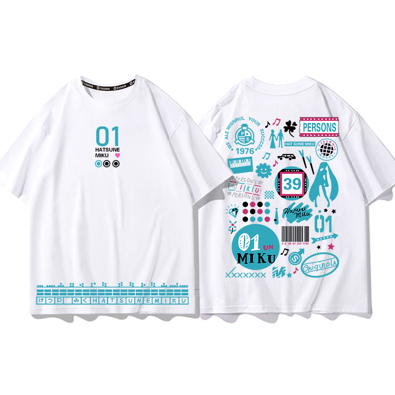 初音未來 2026親子情侶男女同款 印花短袖T恤