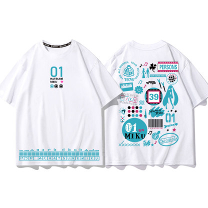 初音未來 2026親子情侶男女同款 印花短袖T恤