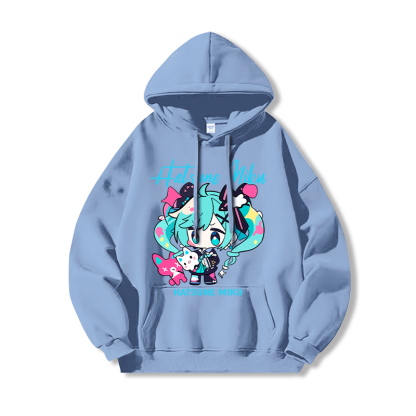 初音未來新款 親子情侶男女連帽衛衣