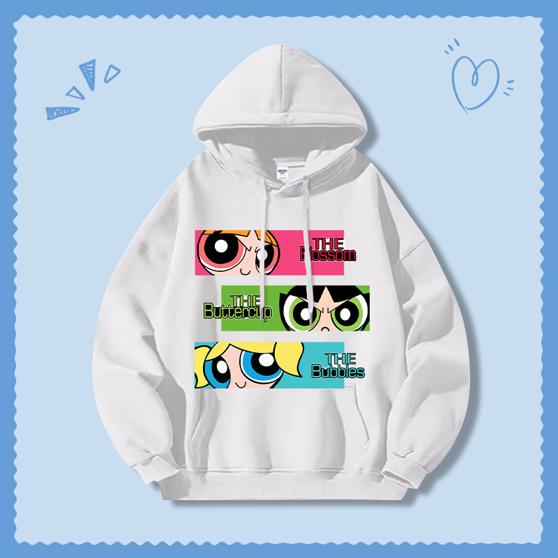 飛天小女警新款 親子情侶男女連帽衛衣