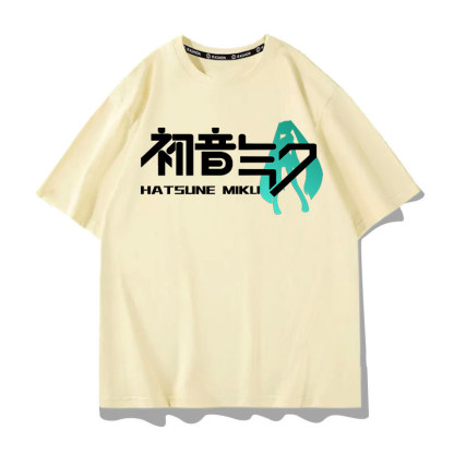 初音未來 2026親子情侶男女同款 印花短袖T恤