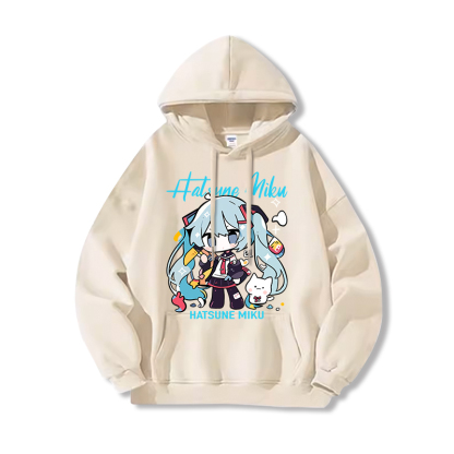 初音未來新款 親子情侶男女連帽衛衣