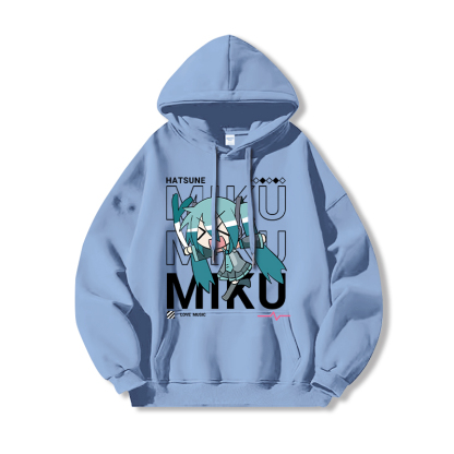 初音未來新款 親子情侶男女連帽衛衣