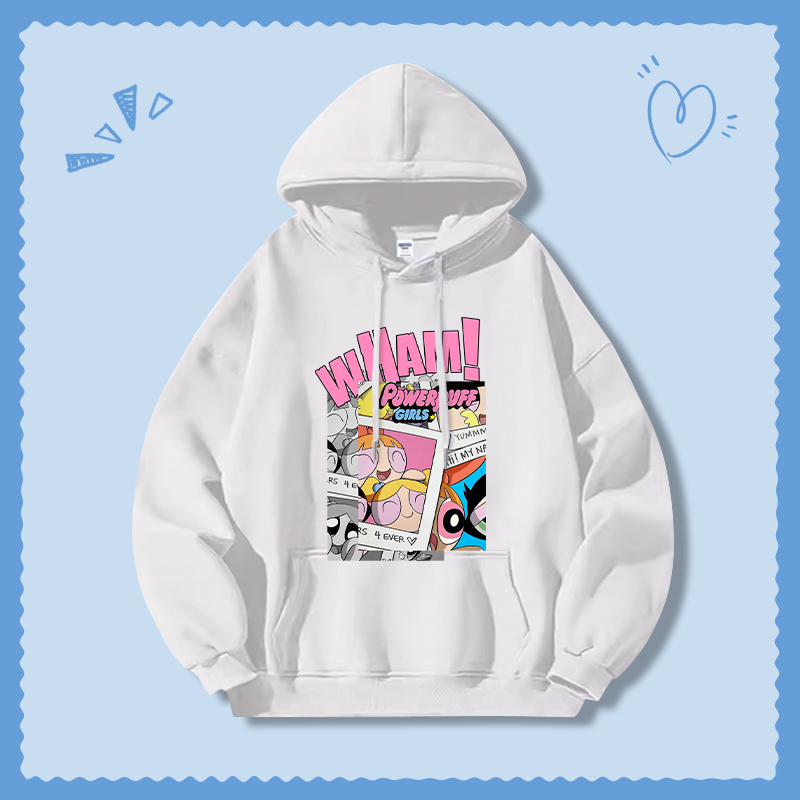 飛天小女警新款 親子情侶男女連帽衛衣