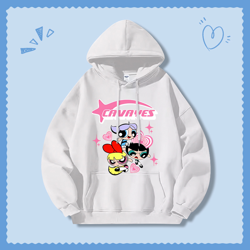 飛天小女警新款 親子情侶男女連帽衛衣